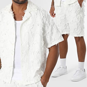 Frilivin - Ensemble Chemise Manches Courtes Et Short A39 Blanc