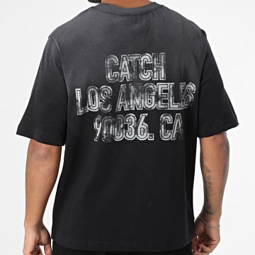 Ikao - Camiseta oversize 036 Negro Antracita Gris Degradado