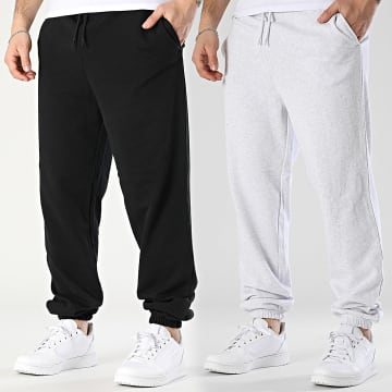 Jack And Jones - Lote de 2 pantalones de chándal Morgan Charge Gris brezo Negro