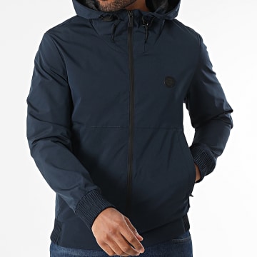 Kymaxx - Veste Zippée Capuche Bleu Marine