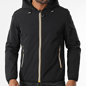 Kymaxx - Coupe-Vent Zippé Capuche Noir