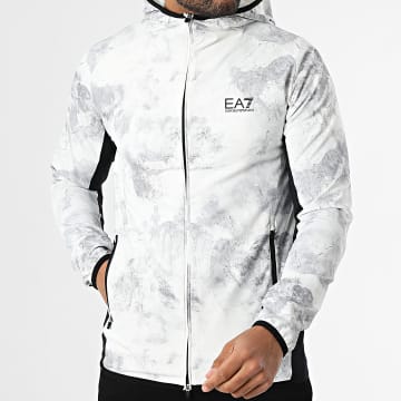 EA7 Emporio Armani - Chaqueta con cremallera y capucha 7M000047-AF13534 Blanco
