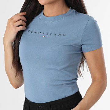 Tommy Jeans - T-Shirt Women Tonal Linear 0315 Hellblau