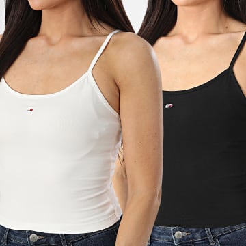 Tommy Jeans - 2er-Pack Damen-Tops Essential 8148 Weiß Schwarz