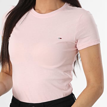 Tommy Jeans - T-Shirt Women Slim 0459 Hellrosa