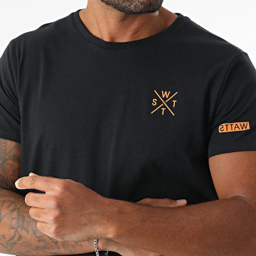Watts - Oversized T-shirt 1WATTS01 Zwart Oranje