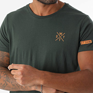 Watts - Oversized T-shirt 1WATTS01 Donker Khaki Groen