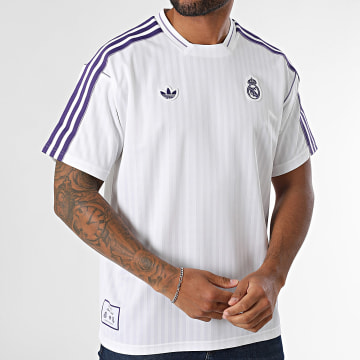 Adidas Originals - Real Madrid Gestreept T-shirt JF2581 Wit Paars