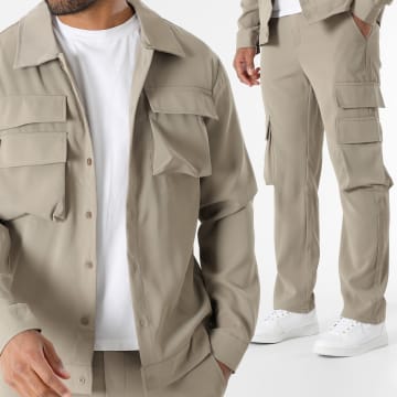 MTX - Ensemble Surchemise Et Pantalon Cargo Taupe