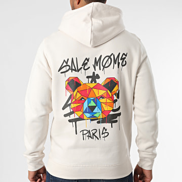 Sale Môme Paris - Felpa con cappuccio Geomedrips Beige Teddy