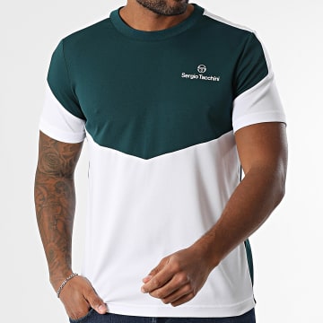 Sergio Tacchini - Tee Shirt Giardino 41003 Vert Foncé Blanc
