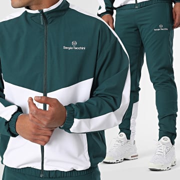 Sergio Tacchini - Giardino 41008 Chándal de rayas verde oscuro y blanco