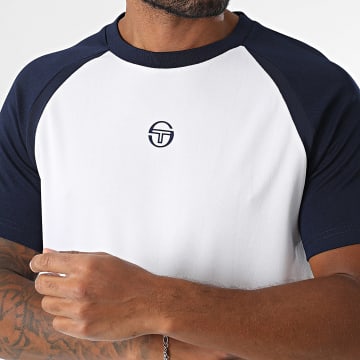 Sergio Tacchini - Tee Shirt Rispecchio 41022 Blanc Bleu Marine