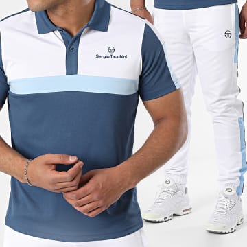Sergio Tacchini - Ensemble Polo Manches Courtes Et Short Jogging Alata Abita 41050 40814 Bleu Blanc