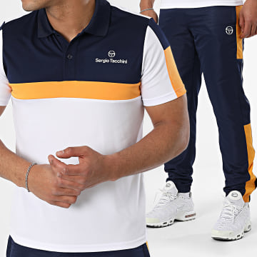 Sergio Tacchini - Ensemble Polo Manches Courtes Et Short Jogging Alata Abita 41050 40814 Bleu Blanc