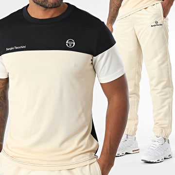 Sergio Tacchini - Prave Carson 40845 40850 Conjunto Camiseta y Pantalón Jogging Beige Negro