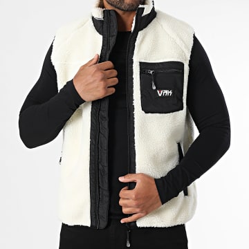 Vrunk - Giacca senza maniche Sherpa Ecru Nero