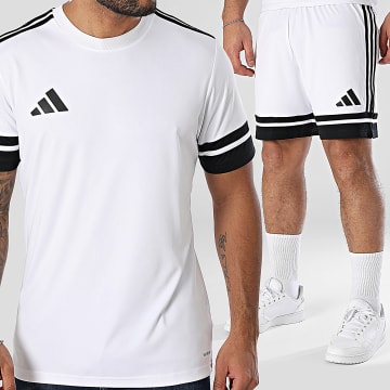Adidas Sportswear - Ensemble Tee Shirt Et Short Jogging Squa 25 JG5835 JH3412 Blanc Noir