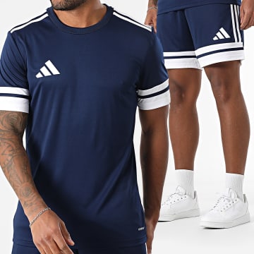 Adidas Sportswear - Ensemble Tee Shirt Et Short Jogging Squa 25 JG5830 JH3410 Bleu Marine Blanc