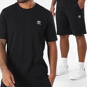 Adidas Originals - Ensemble Tee Shirt Et Short Jogging Trefoil Essential JI8545 IY8520 Noir
