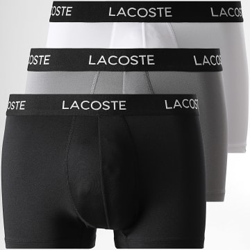 Lacoste - Lot De 3 Boxers Classic Noir Gris Blanc