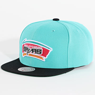 Mitchell and Ness - Gorra San Antonio Spurs Turquesa Negra Snapback Top Spot