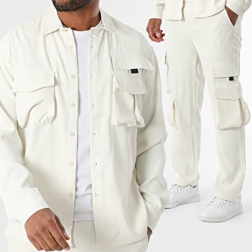 MTX - Licht beige overhemd en cargobroekset