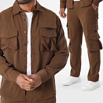MTX - Bruin overhemd en bruine cargobroekset