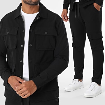 MTX - 830 Zwart Cargo Broek en Overhemd Set