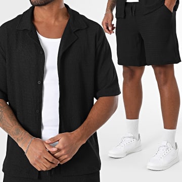 Uniplay - Ensemble Chemise Manches Courtes Et Short Jogging Noir