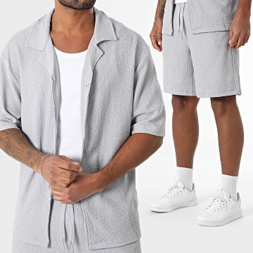Uniplay - Ensemble Chemise Manches Courtes Et Short Jogging Gris Clair
