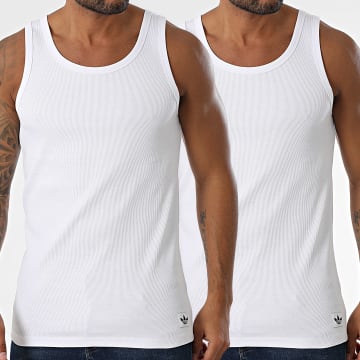 Adidas Originals - Lote de 2 camisetas de tirantes Comfort Rib JK3878 Blanco