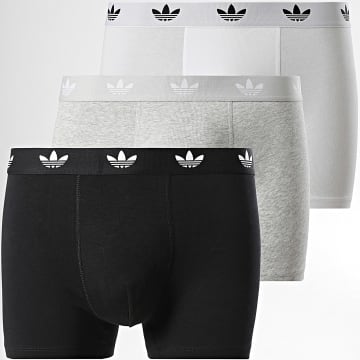 Adidas Originals - Lot De 3 Boxers JK3870 Blanc Gris Chiné Noir