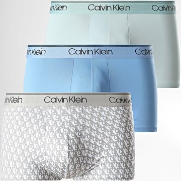 Calvin Klein - Lot De 3 Boxers NB2569A Bleu Clair Bleu Roi Blanc Taupe