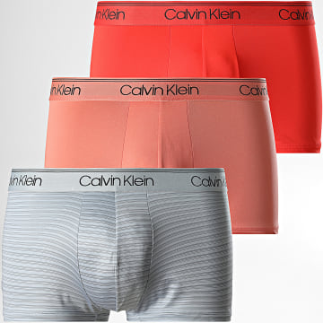 Calvin Klein - Lot De 3 Boxers NB2569A Rouge Corail Gris
