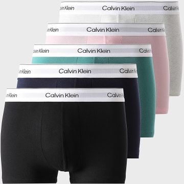 Calvin Klein - Lot De 5 Boxers LV00NB4393 Noir Beige Rose Bleu Marine Bleu Canard