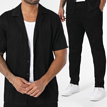 Frilivin - Shirt met korte mouwen en broek met structuur 157 Zwart