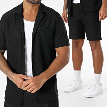 Frilivin - Ensemble Chemise Manches Courtes Et Short Jogging 130 Noir