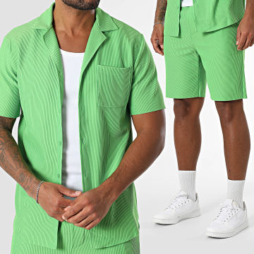 Frilivin - Ensemble Chemise Manches Courtes Et Short Jogging 130 Vert