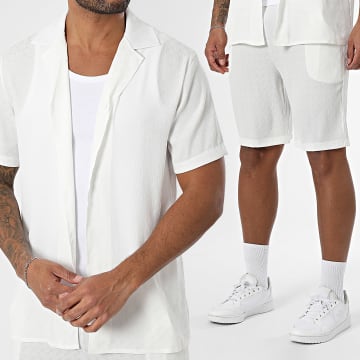 Frilivin - Ensemble Chemise Manches Courtes Et Short 156 Blanc