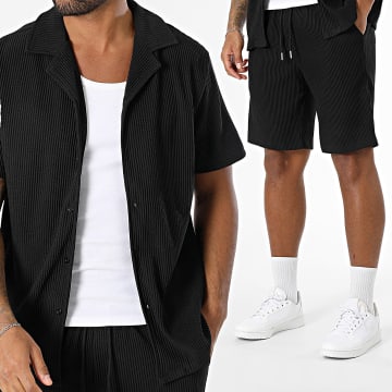 Frilivin - Ensemble Chemise Manches Courtes Et Short Jogging O26 Noir