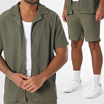 Frilivin - Ensemble Chemise Manches Courtes Et Short Jogging O26 Vert Kaki