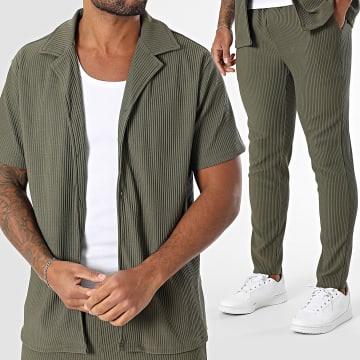 Frilivin - Ensemble Chemise Manches Courtes Et Pantalon P27 Vert Kaki