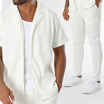 Frilivin - Ensemble Chemise Manches Courtes Et Pantalon P27 Beige Clair