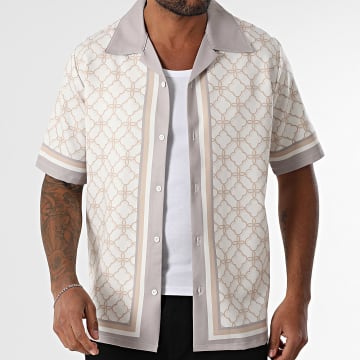 KZR - Chemise Manches Courtes Blanc Beige