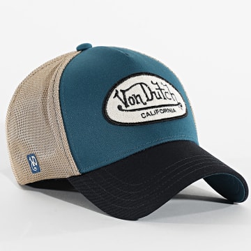 Von Dutch - Cappello Trucker Terry Blu Anatra Beige Nero