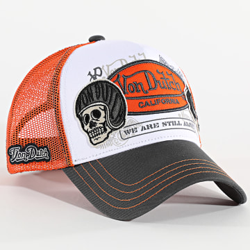 Von Dutch - Cappello Trucker Toppe 06 Bianco Arancione Grigio Carbone