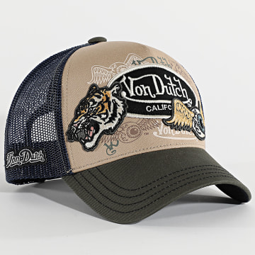 Von Dutch - Cappello Trucker Patch 07 Beige Verde Khaki Blu Navy