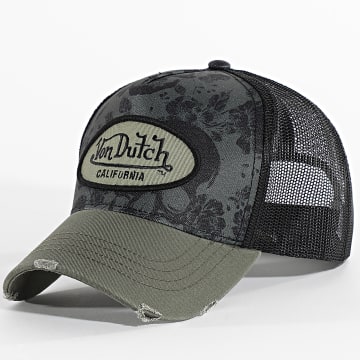 Von Dutch - Cappello Trucker stampato 01 Verde Khaki Nero