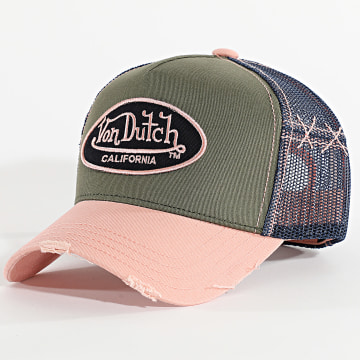 Von Dutch - Casquette Trucker Used 03 Vert Kaki Rose Bleu Marine